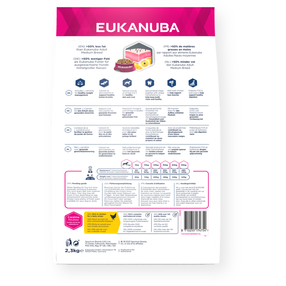 Eukanuba daily care hotsell overweight & sterilised