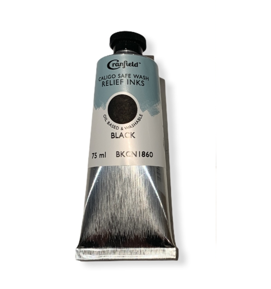 "Caligo Safe Wash" Relief Ink. Black / 75Ml Tube (No Box)