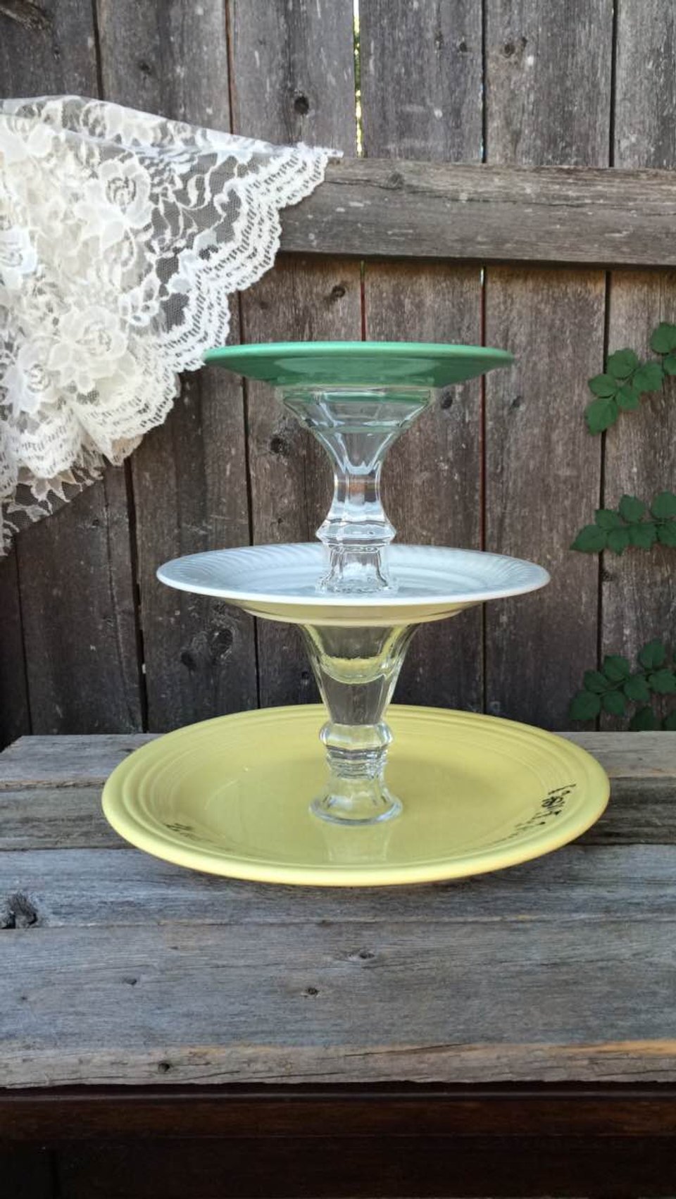 Fiesta cake stand outlet