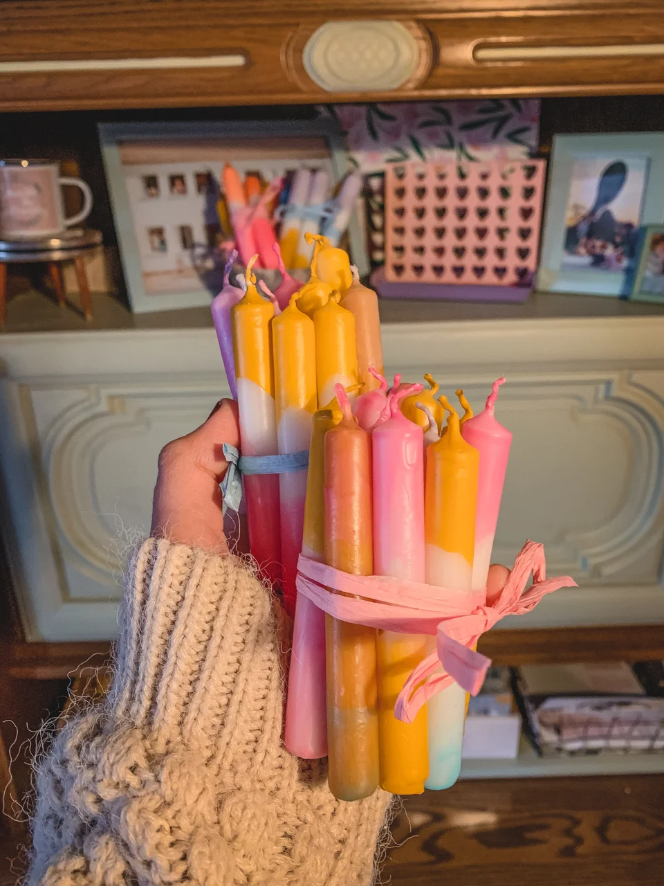 Kerzen Kindergeburtstag für Geburtstagsring handgefärbt *Set*