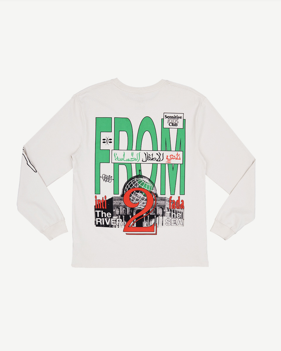 SKC AL-QUDS Longsleeve Tee Bone - SKC Stockholm