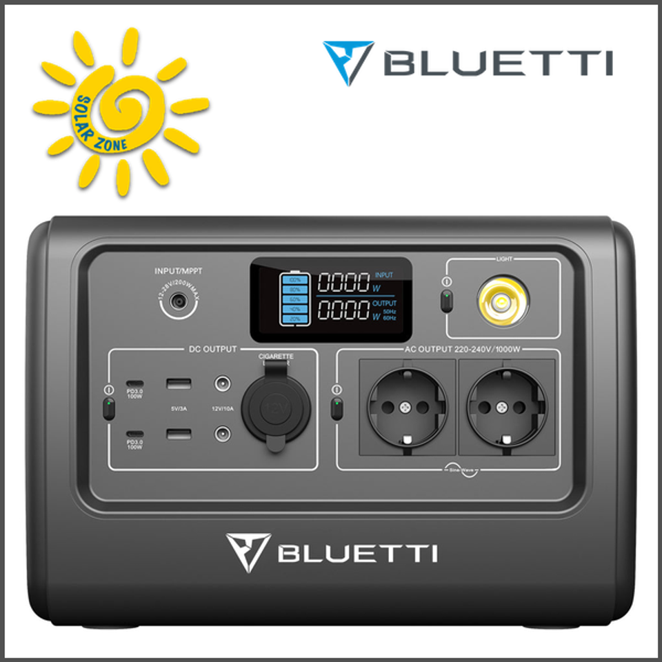 BLUETTI EB70(Blue) Power Station + Solar Panels, Camping Depot