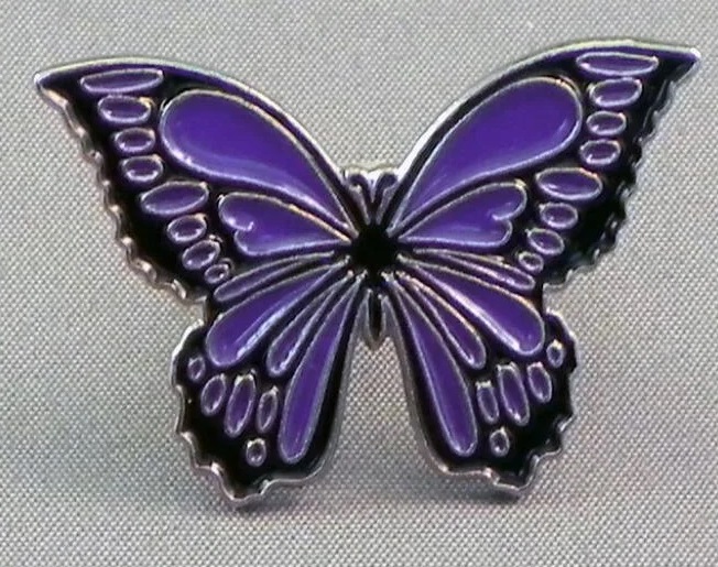 Purple butterfly discount pin
