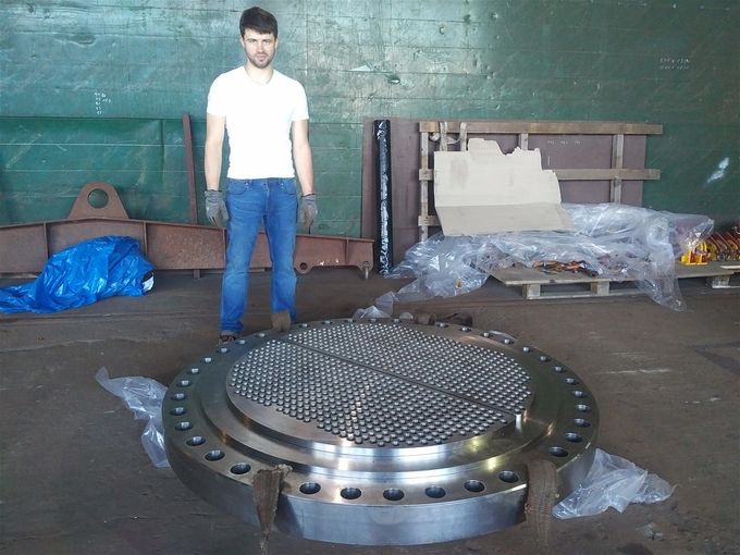 Готовая трубная доска для теплообменного аппарата высокого давления. Коррозионностойкая сталь с содержанием ниобия - SA182 F347.