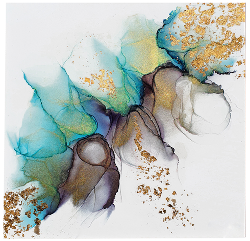 Purple Turquoise gold leaf JPG
