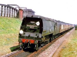35011 at Battledown flyer in 1955 (c) Colour Rail