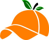 Flexfit Cap | Logo des 3D-Cap-Konfigurator mit Stiel und Blättern, inspiriert von einer orangen Frucht