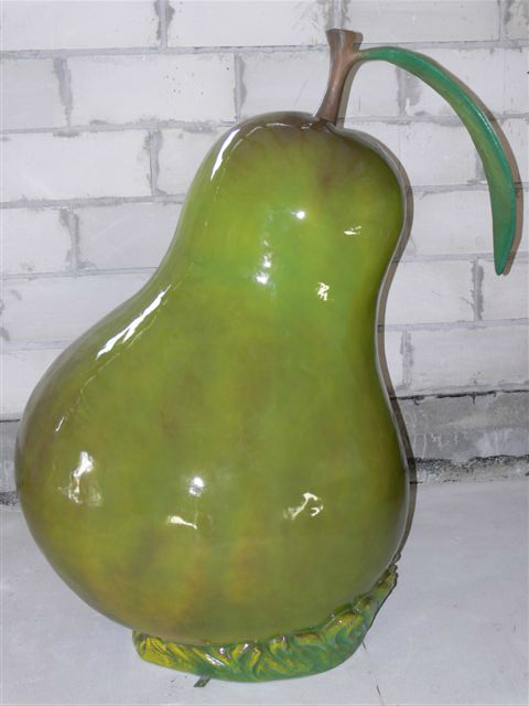 poire geante en resine et fibres de verre  pour signaletique producteur 
personnalisation logo sur devis
145 cmx105 cm colori au choix