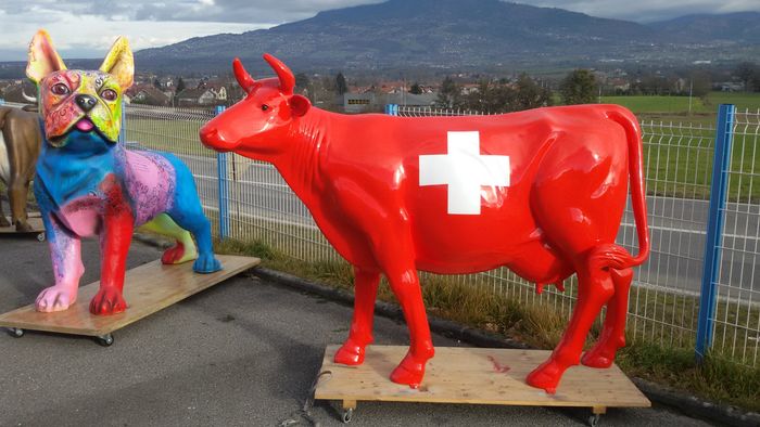 vache en résine et fibres de verre 
3 couches fabrication européenne 
finition laquée vernie 