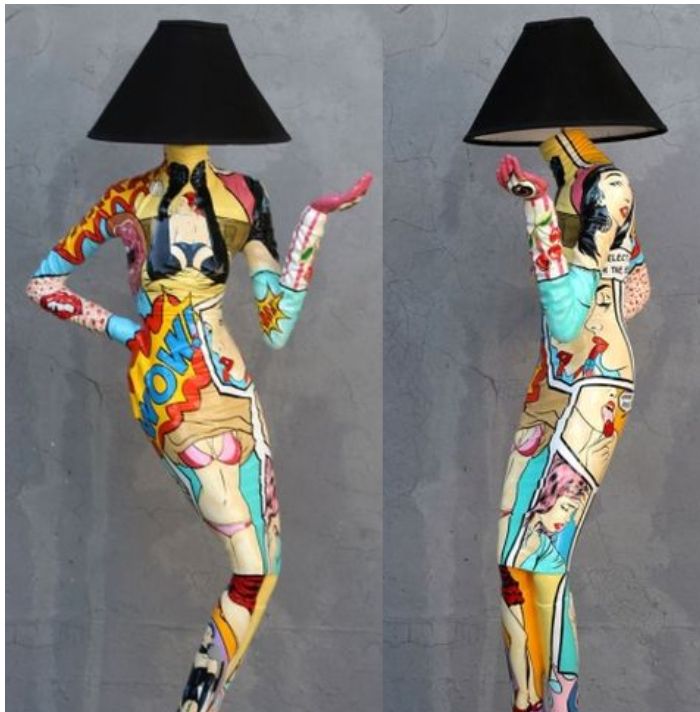 lampe mannequin en résine
hauteur 170 cm
décor pop art  