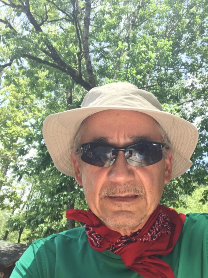 This hiker looks wore out. Must be due to all the laundry he has been doing.