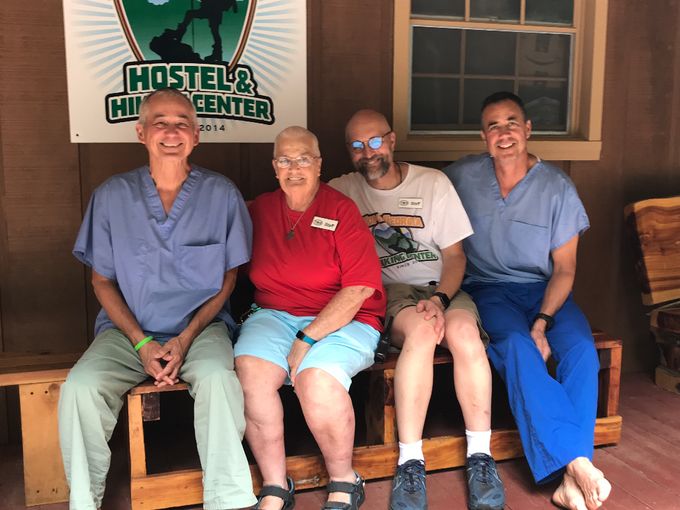 Here we are with Bob the owner of Top of Georgia  Hostel ( a previous thru hiker) and 
