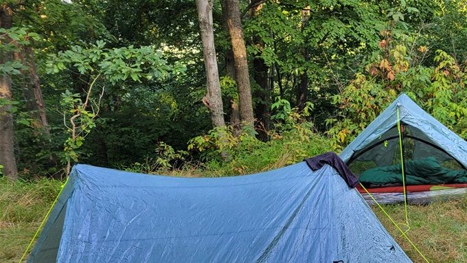 First night out in our new tents at George E. Outbridge Shelter.