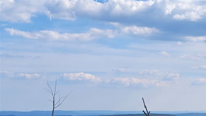 If you look REAL CLOSE (or use your imagination), you can see the New York City Skyline in the distance (middle of the photo).