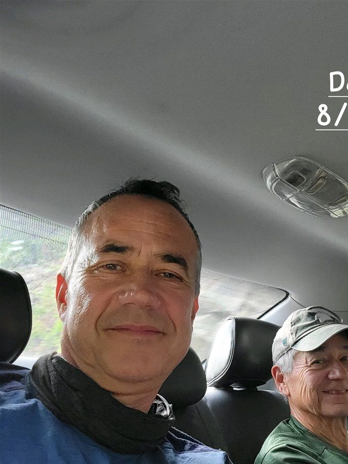 Shuttling to pick up our resupply packages.
