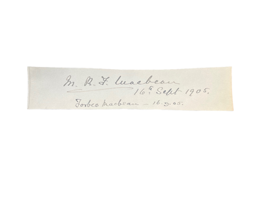 Signature of Major General Forbes Macbean 