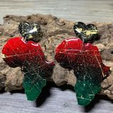 Africa Silhouette Dangle Post Earrings