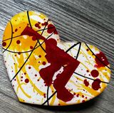 Maryland State Silhouette Inlay Color Heart Pendant