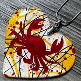 Heart Maryland Color Crab Inlay Pendant