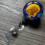 Afro Cameo Circle ID Badge Holder