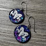 Ram Aries Astrology Sign Inlay Earrings