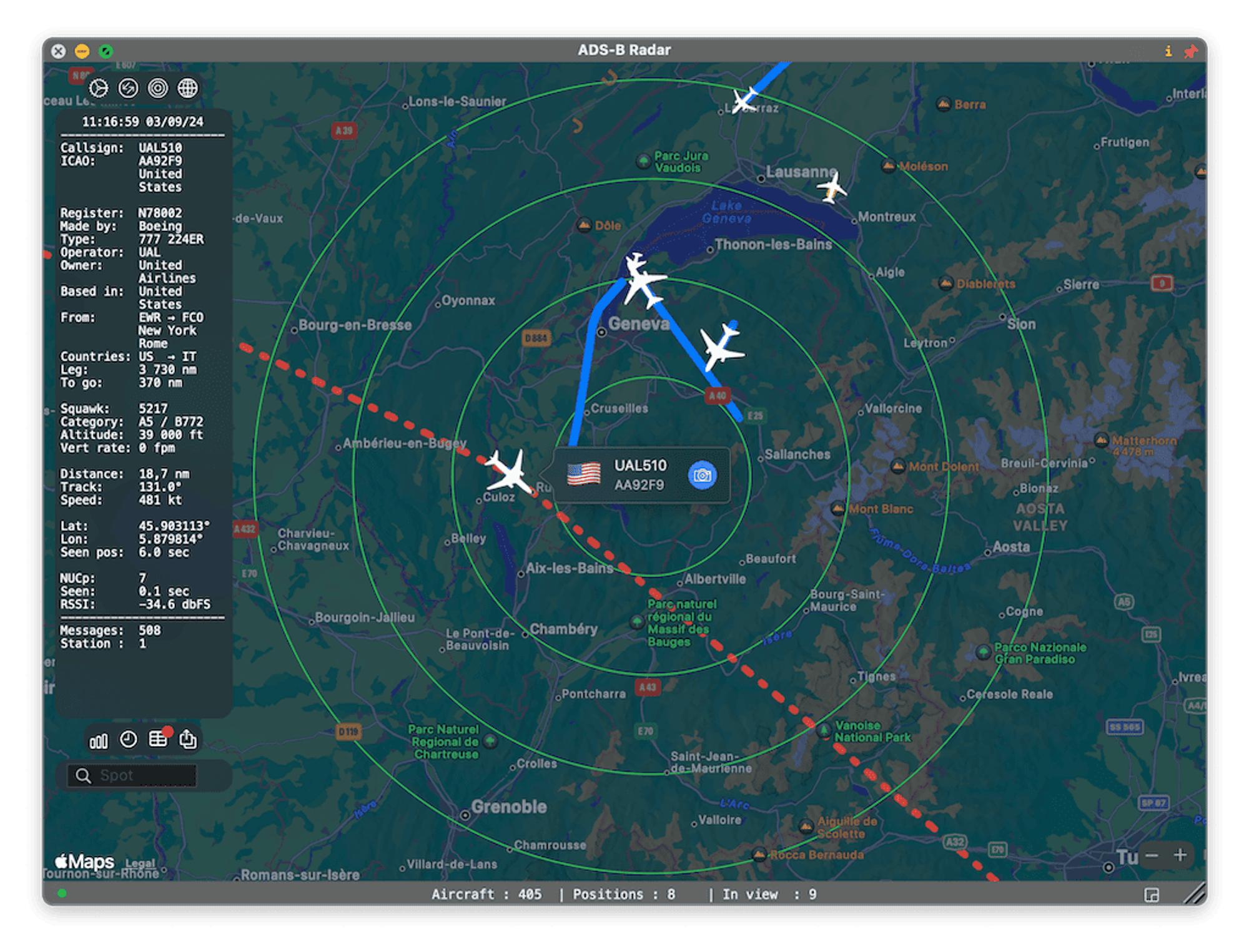Radar. View Tasktracker ADS-B Radar a macOS App for aircraft tracking