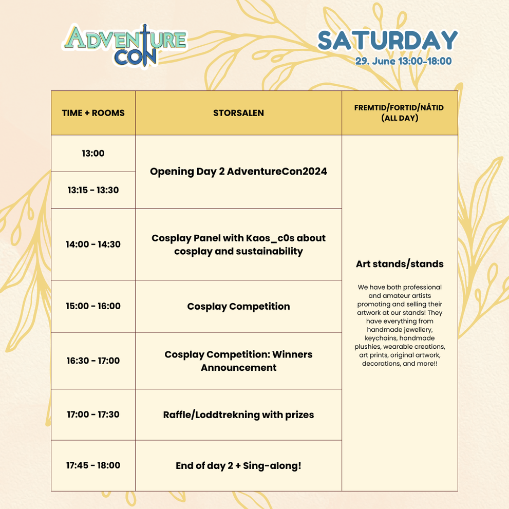 DAY 2 SATURDAY