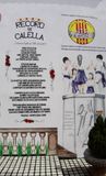 Pintura mural texto y sardana calella