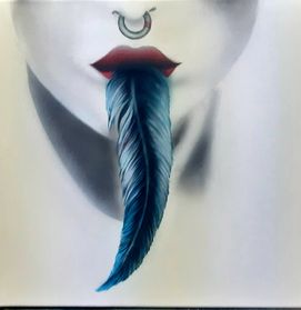La pluma azul
