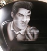 "Elvis  Aerografía sobre Vespa 