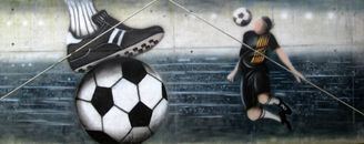 Mural futbol Pavelló Sils