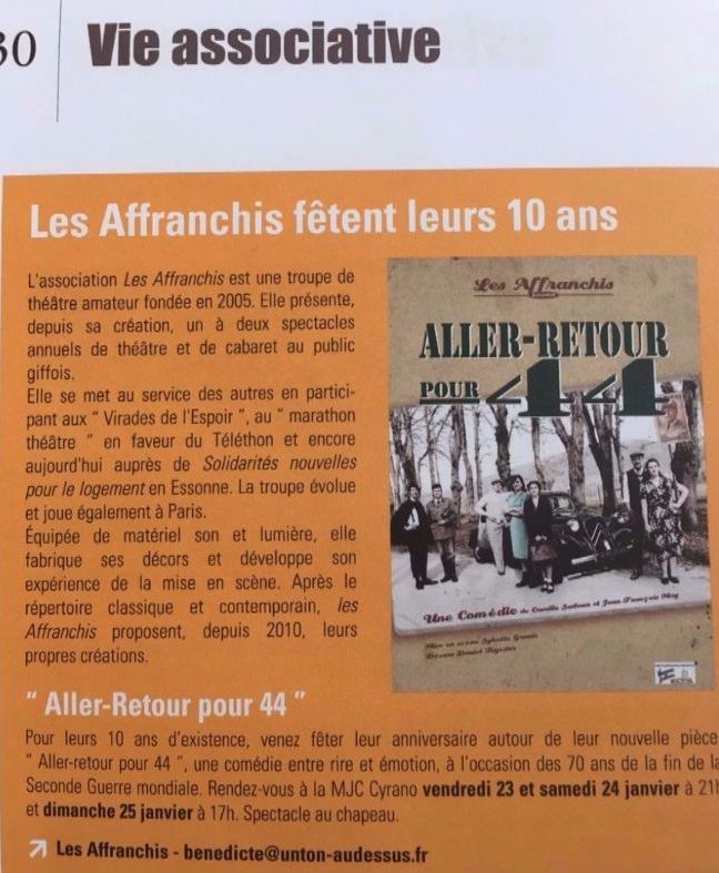 Gif Infos 10 ans des Affranchis