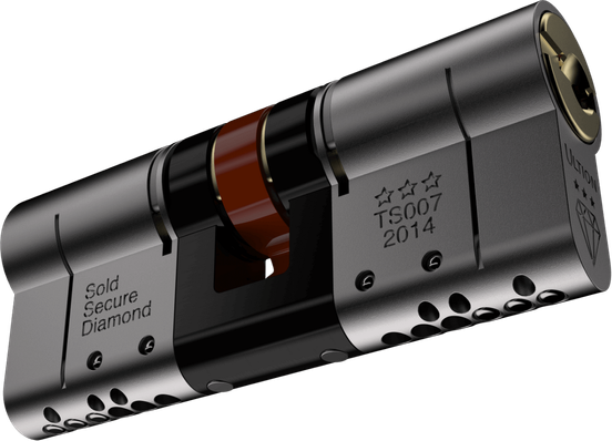 AJK locksmiths Ultion Cylinder in satin nickel finish