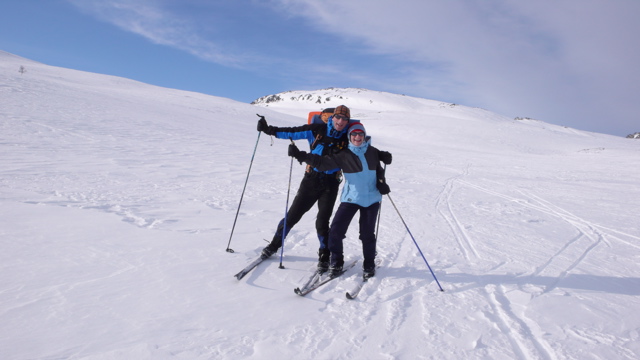Cross country skiing in the Norwegian mountains