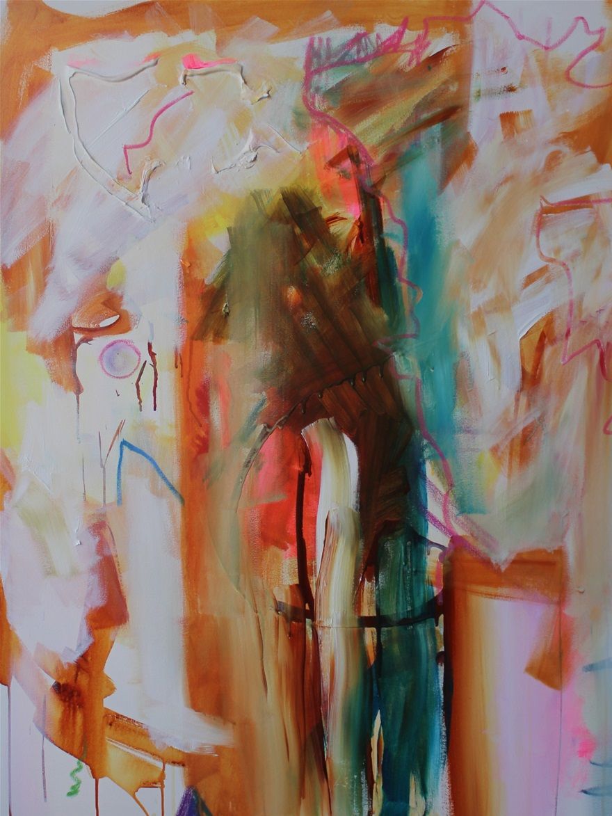 The Protectors 48 by 36 inches Oil Pastel & Acrylic on Canvas, Available for Purchase, Please Email to Inquire