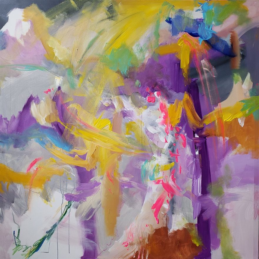 Dancing With Ancestors, 48 by 48 inches, Recently Sold to Collectors in Memphis, Tennessee