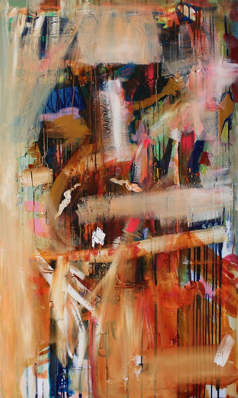 Jungle Spirit Share, 60 by 36, Acrylic, Oil Pastel & Plaster on Canvas, Available for Purchase