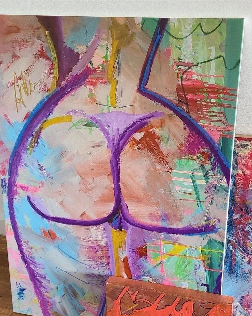 Purple Yoni Canvas Print, 36 by 26 inches, $500 Shipping Included. Custom sizes available.