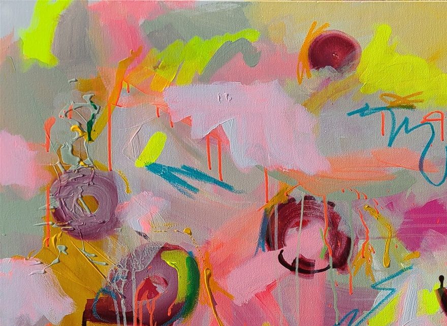 Aurora's Heart, 30 by 40 inches, Acrylic & Oil Pastel on Canvas, Sold to Collectors in Memphis, Tennessee