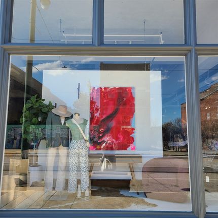 A commission piece in Stock & Belle's front window display.