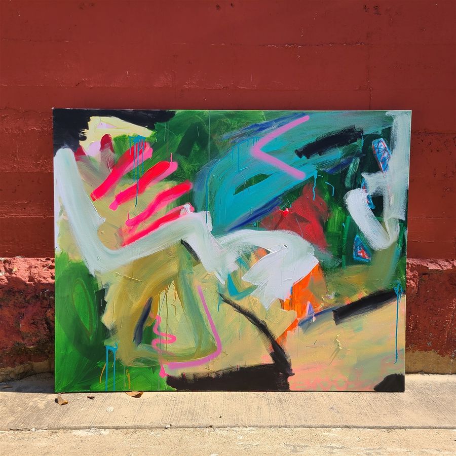 Butterfly Pea Tea, 48 by 60 inches, Available for Purchase, $8,000