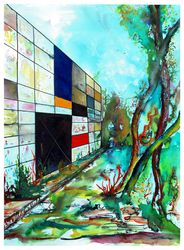 Eames House with Eucalyptus Tree