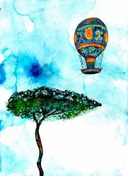 THE MONTGOLFIER HOVERING ABOVE ROMAN STONE PINE
