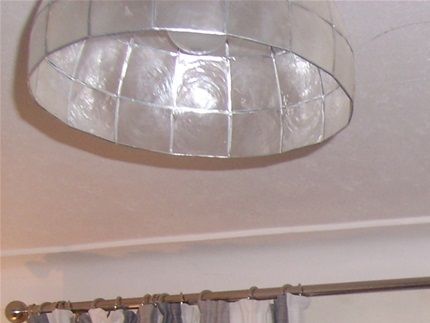 Metal curtain pole installed