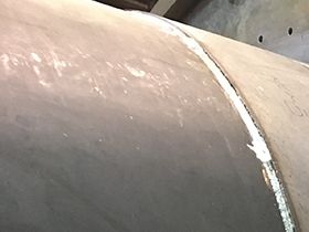 Caldaia in acciaio inox per saldatura MIG-MAG 135-136, in posizione PB 2F.