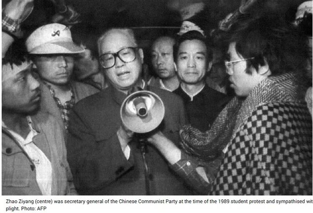 Zhao Zhiyang parla ai dimostranti