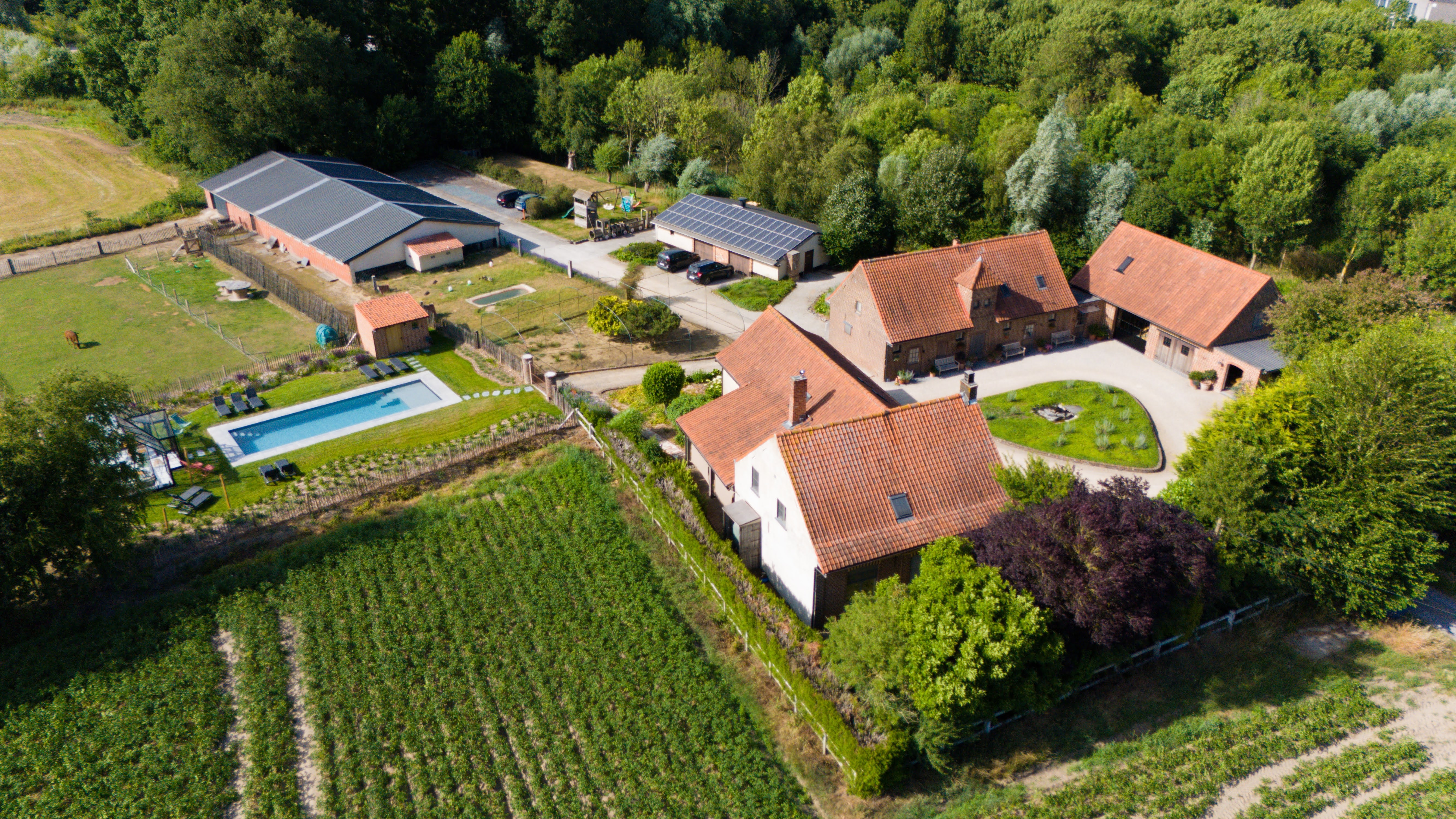Hof ter Roosebeke luchtfoto 2
