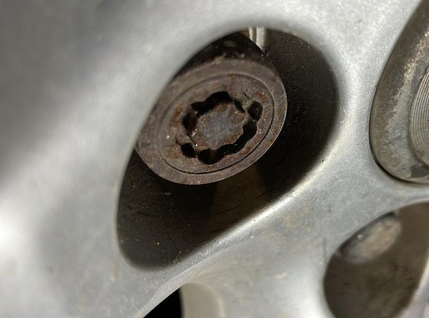 Mobile locking nut removal service in action. Mobile locking nut removal service in action.