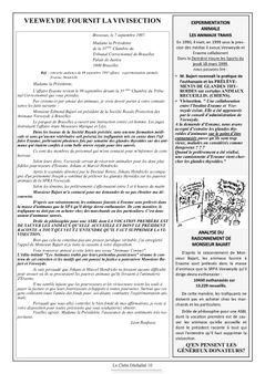 Lettre de 1997 et Dénonciation 1999 : Love Animals vs Veeweyde