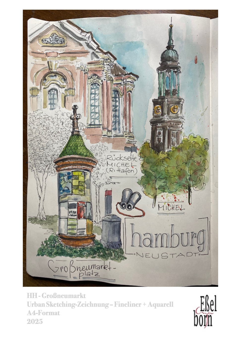HH_Großneumarkt_US_Fineliner_Aquarell_21x29,7cm_2025